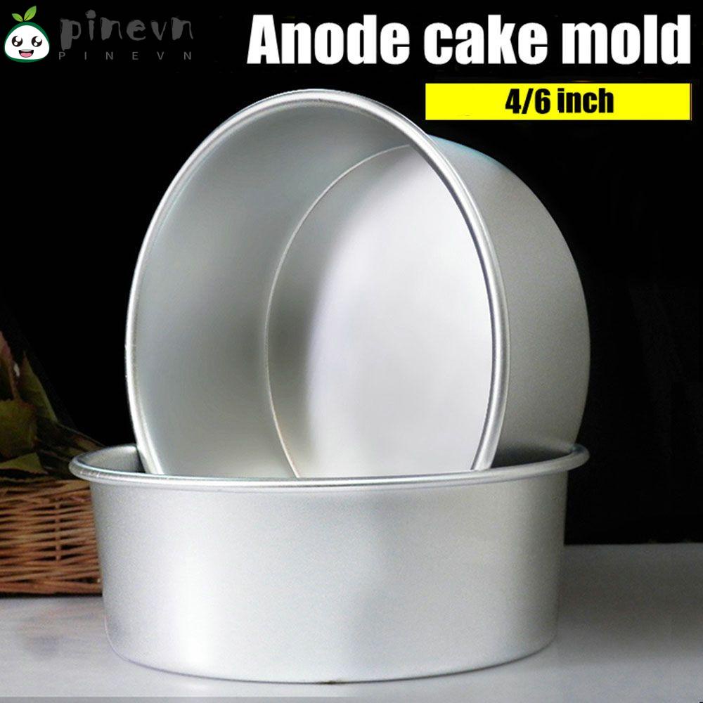 PINEVN Khuôn Làm Bánh Hình Tròn Bằng Hợp Kim Nhôm Kích Thước 4 / 6inch