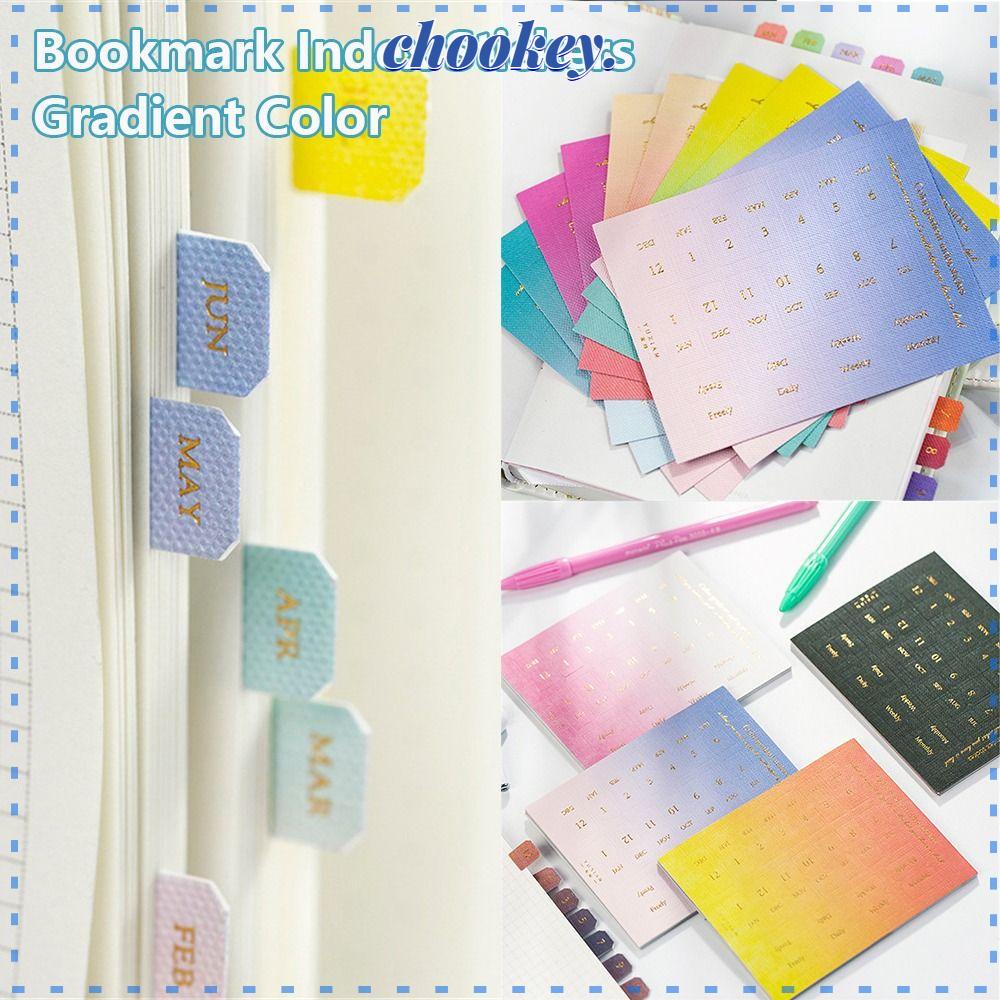 CHOOKEY Set 2 Túi 20 Tấm Đánh Dấu Trang Sách Màu Sắc Gradient