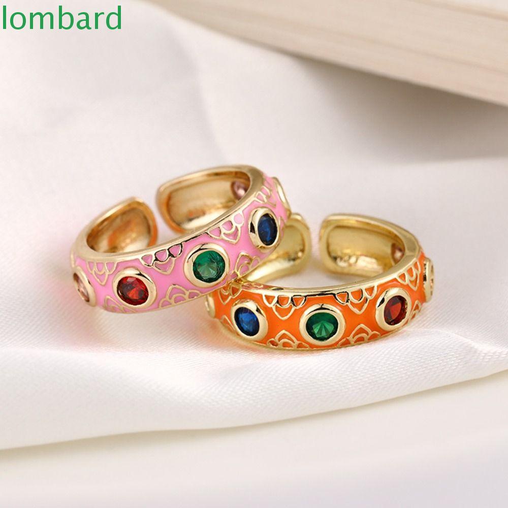 LOMBARD Nhẫn Hình Học Đơn Giản Thời Trang Cho Nam Và Nữ