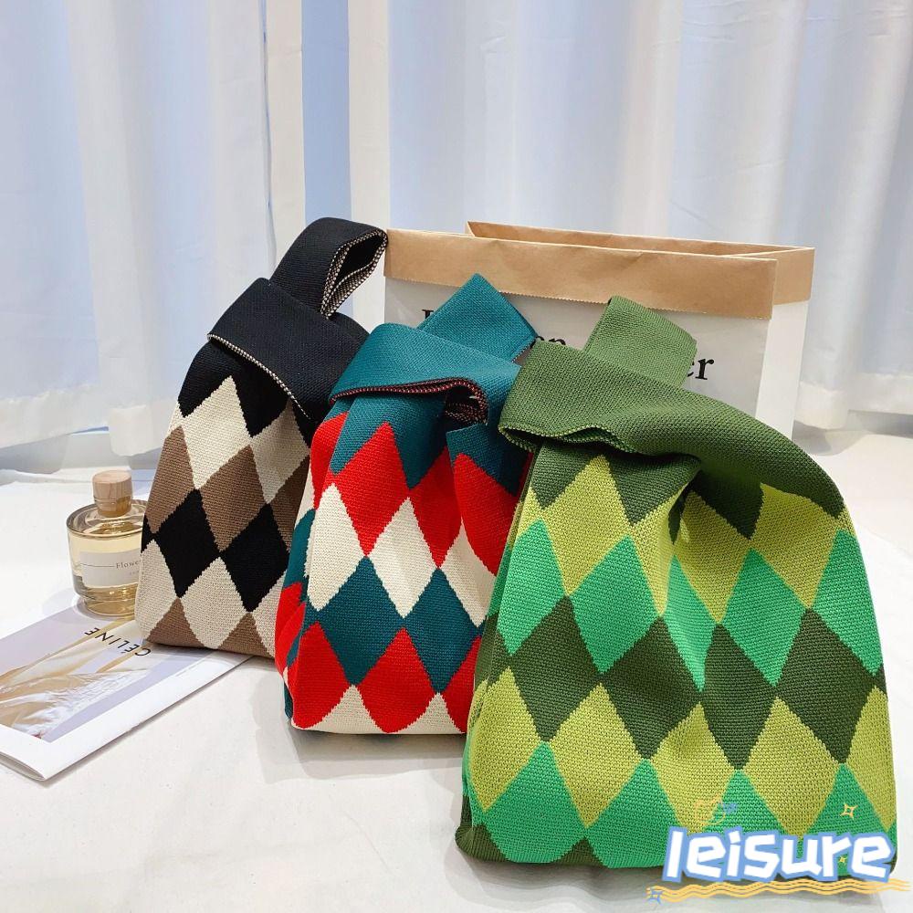 LEISURE Túi Xách Đan Len Mini Đeo Chéo Thời Trang Cho Nữ