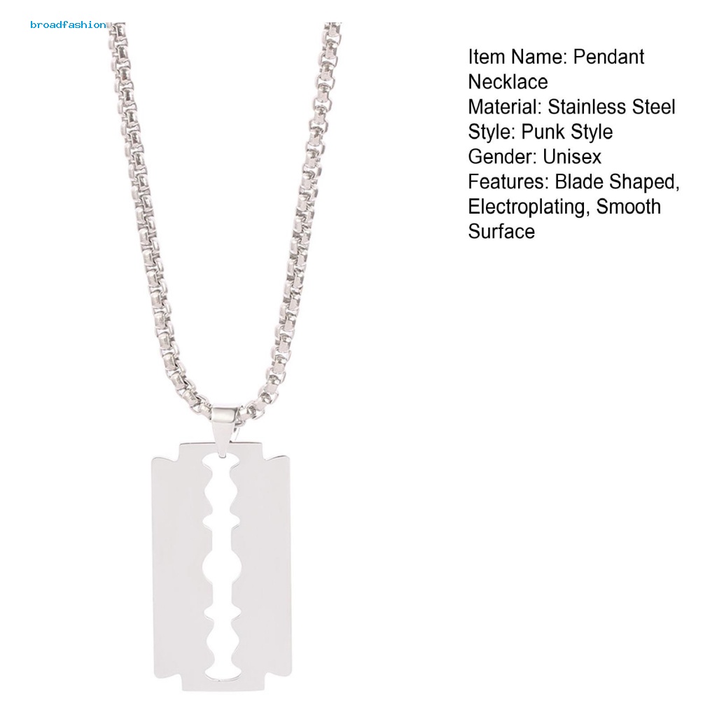 Vòng cổ Mặt Hình Lưỡi Dao Bằng Thép Không Gỉ Phong Cách Punk Hip Hop Làm Quà Tặng Sinh Nhật Hàng Ngày Cho Nam Và Nữ