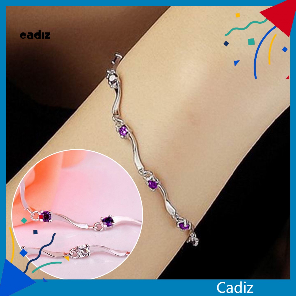 Vòng Tay Đính Đá Zircon Có Thể Điều Chỉnh Thời Trang Cho Nữ