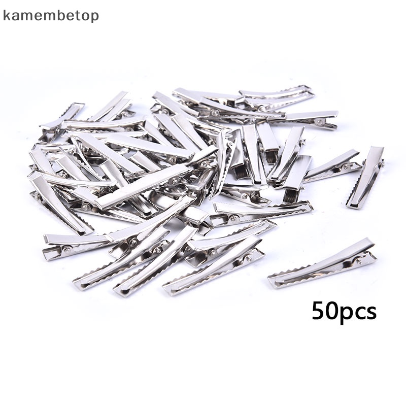 Set 50 Kẹp Tóc Cá Sấu Bằng Kim Loại Có Răng Cưa