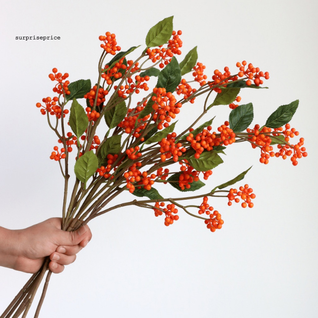 1 Nhánh Quả Mọng Nhân Tạo Bằng Nhựa Không Phai Dùng Trang Trí Tiệc DIY