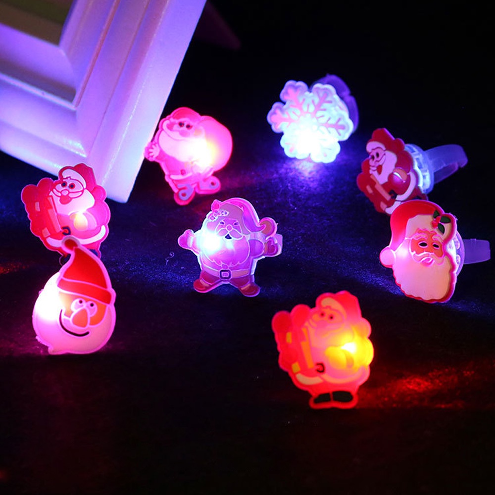 Nhẫn Đèn led Phát Sáng Hình Đầu Lâu Bí Ngô Ma Quái Trang Trí Tiệc Giáng Sinh Cho Trẻ Em