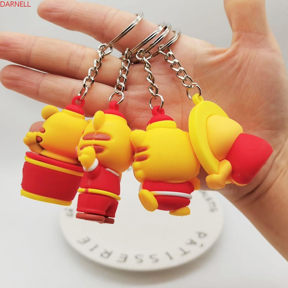 DARNELL Móc Chìa Khóa Bằng PVC Mềm Hình Hổ Hoạt Hình Sáng Tạo Cho Năm Mới 2022