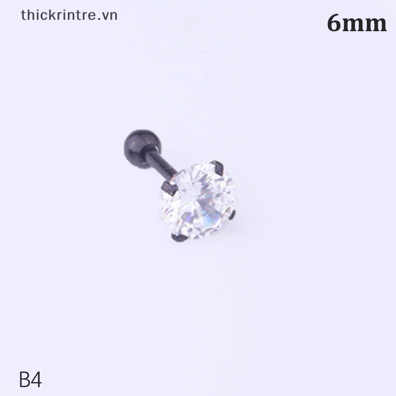 Bông Tai Tròn Bằng Thép Không Gỉ Đính Đá Zircon Thời Trang Dành Cho Nữ