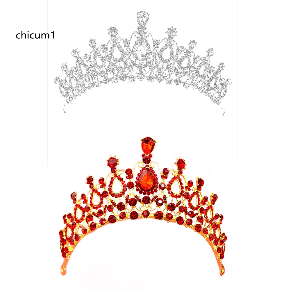 Băng Đô Cài Tóc Hình Vương Miện Đính Đá Lấp Lánh Cho Cô Dâu