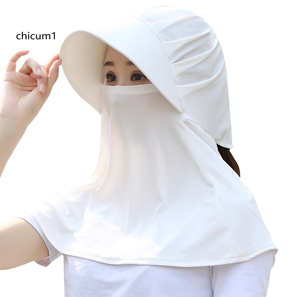 Mũ Che Mặt Vành Rộng Chống Tia UV Màu Trơn Có Thể Gấp Gọn Dành Cho Người Lớn Và Trẻ Em