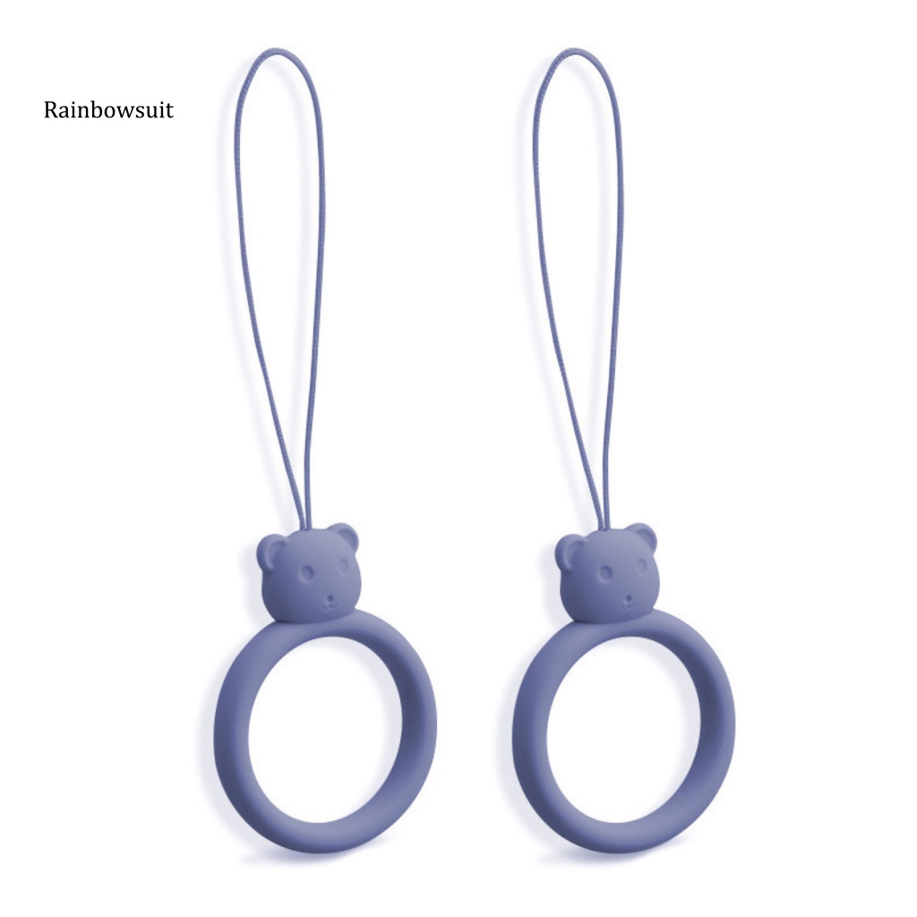 Set 2 Dây Đeo Điện Thoại Bằng Silicon Hình Gấu Hoạt Hình Thông Dụng