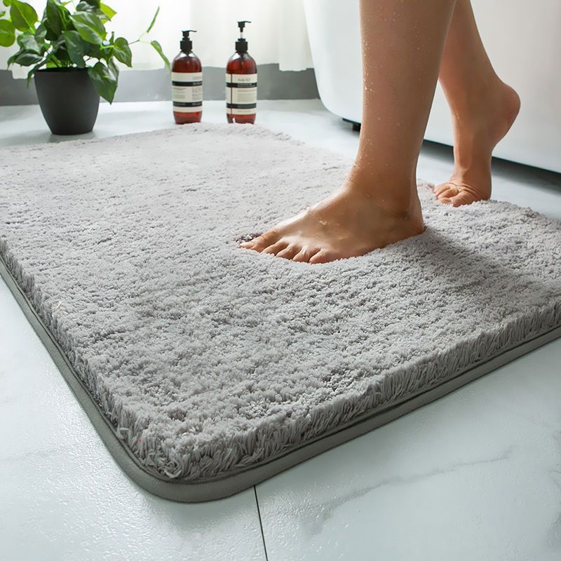 Thảm Chùi Chân Lông Nhung Dày Dặn Thấm Hút Chống Trượt Màu Sắc Đơn Giản