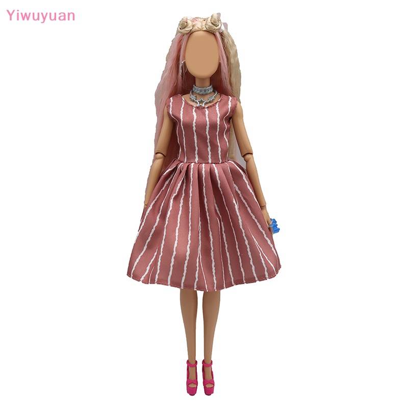 < Yiwuyuan > Đầm Búp Bê Kẻ Sọc Thời Trang Nhiều Kiểu Dáng Sáng Tạo Và Thiết Thực 29cm