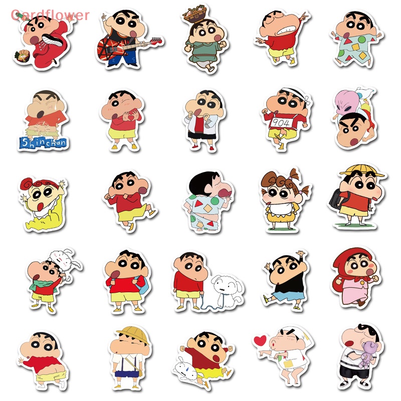 Bộ 50 Miếng Dán Hoạt Hình Cậu Bé Bút Chì Shin-chan Trang Trí Vali Đàn Guitar Laptop Điện Thoại Sổ Tay DIY Mới