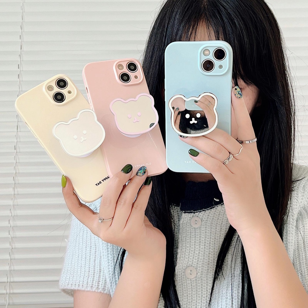 Ốp Điện Thoại Có Giá Đỡ Hình Gấu Dễ Thương Cho Iphone 14 Pro Max 14 13 12 11 Pro Max
