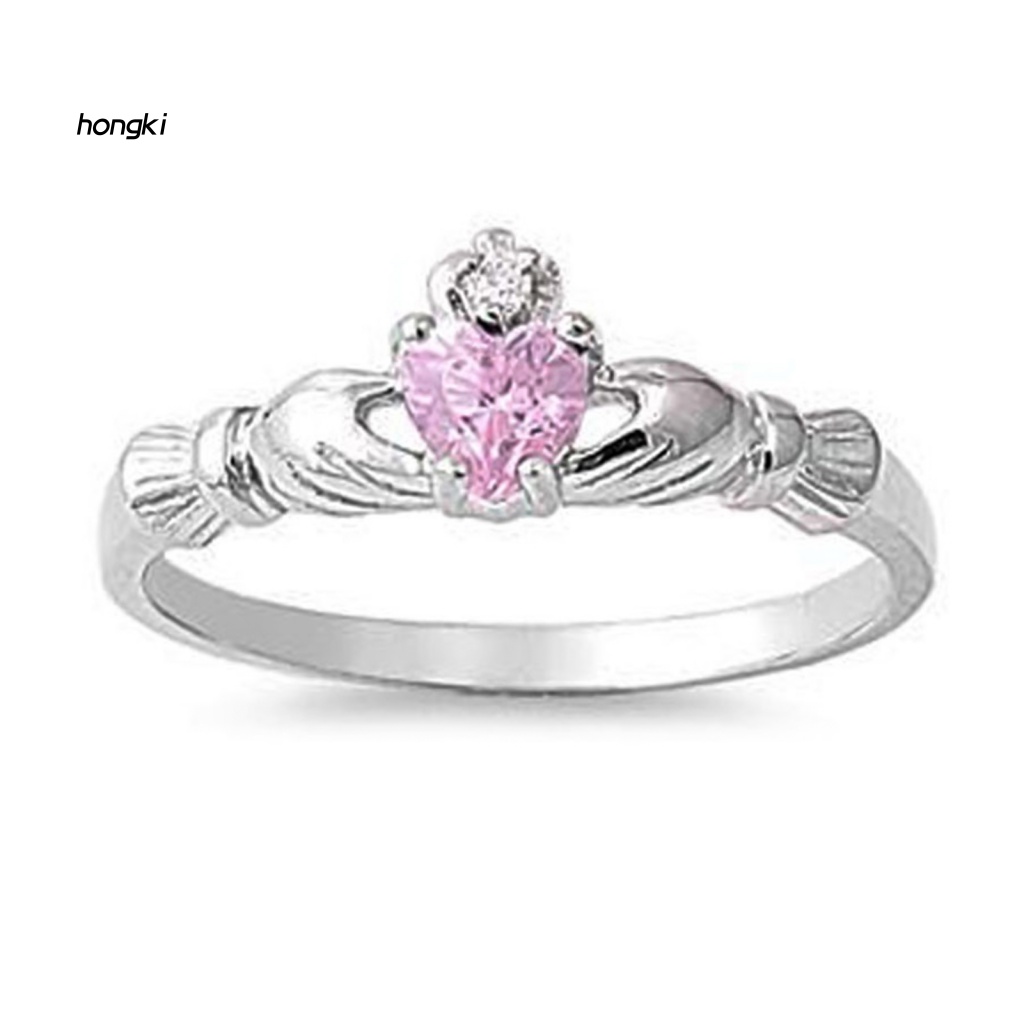 Nhẫn Đính Hôn Bằng Đồng Thiết Kế Đục Lỗ Hình Trái Tim Sang Trọng Cho Nữ