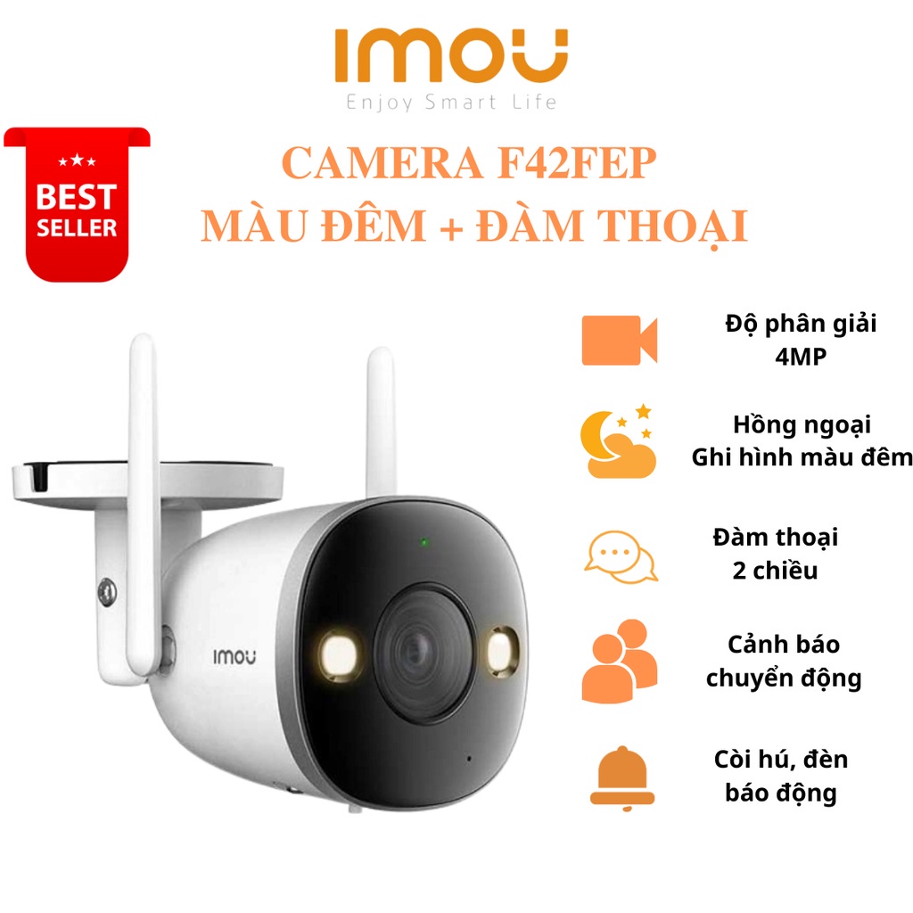 Camera WIFI Imou ngoài trời, có báo động còi hú,màu ban đêm IMOU F22FEP 2M, IMOU F42FEP 2K hãng chín