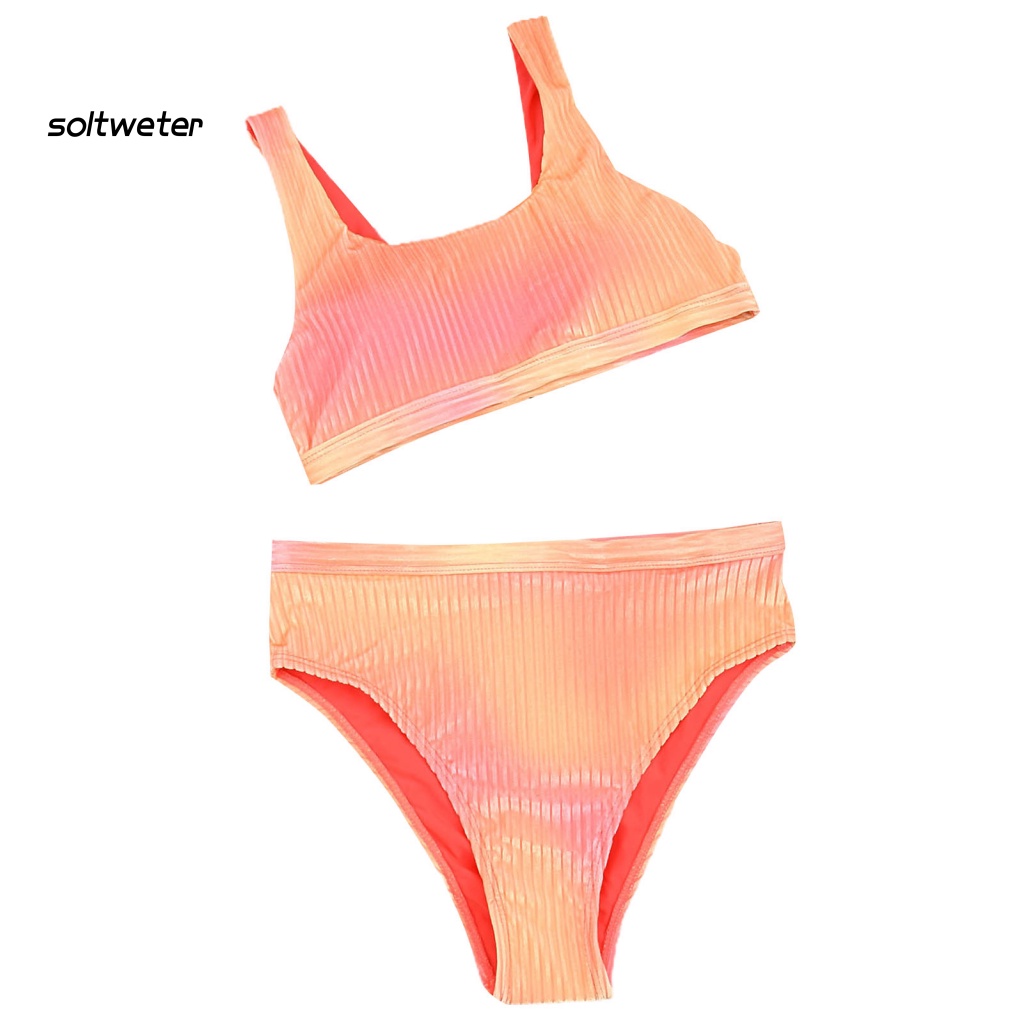 Bộ Đồ Bơi Bikini Lưng Cao Nhuộm Màu Quyến Rũ Thời Trang Mùa Hè Cho Nữ