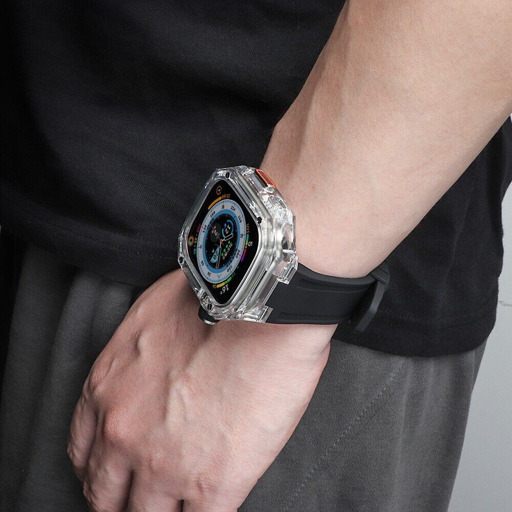 Dây Đeo Cao Su Trong Suốt Cho Đồng Hồ Thông Minh Apple watch series 8 7 6 45mm I watch 5 SE 41mm 40mm
