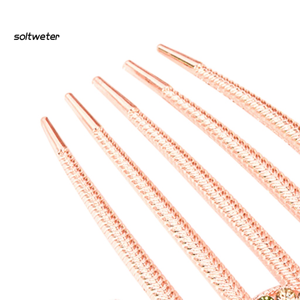 Lược Cài Tóc Hình Hoa Lá Đính Đá Xinh Xắn Cho Nữ