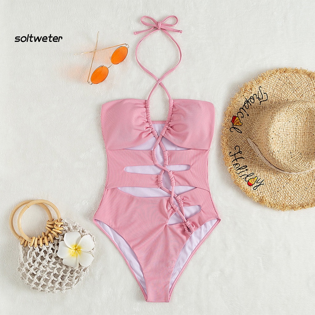 Bộ Đồ Bơi Một Mảnh Cổ Yếm Hở Lưng Thời Trang Mùa Hè Quyến Rũ Cho Nữ