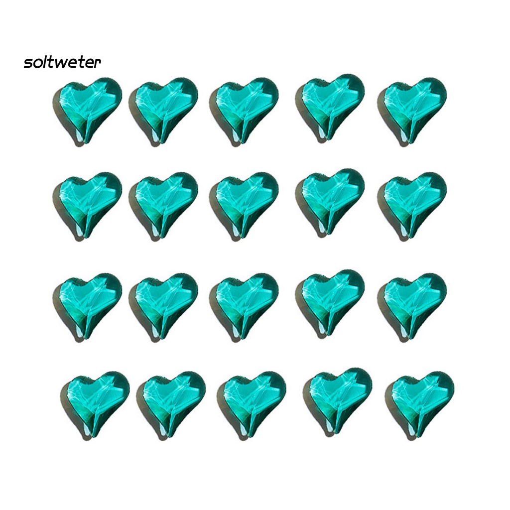 Bộ 20 Phụ Kiện Trang Trí Móng Tay Hình Trái Tim Lấp Lánh Thời Trang Cho Nữ