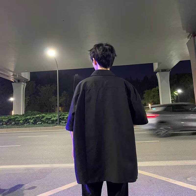 Áo Sơ Mi Ngắn Tay Dáng Rộng Thời Trang Mùa Hè Cá Tính Dành Cho Nam