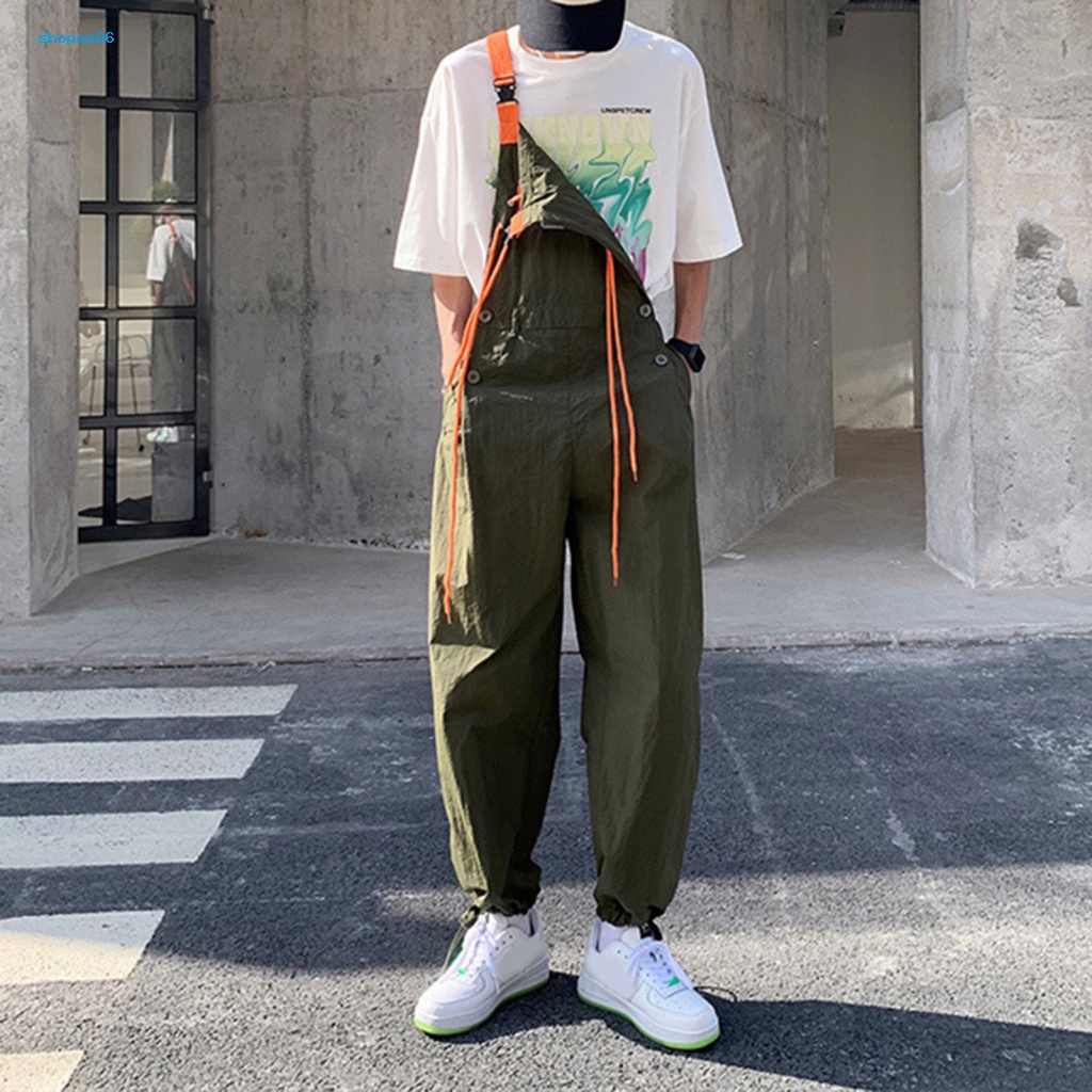 Quần Yếm Màu Sắc Đơn Giản Không Tay Phong Cách Hip Hop Cho Nam