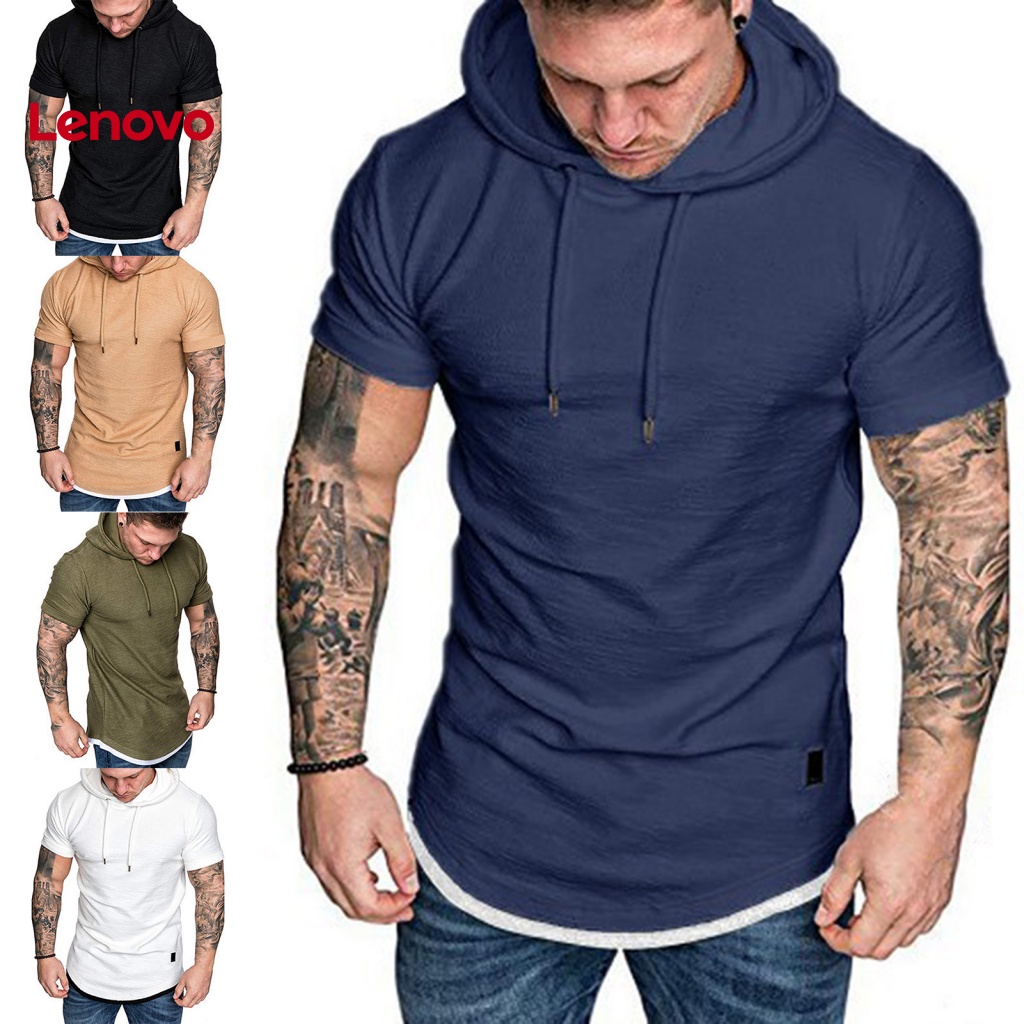 Áo Hoodie Thể Thao Tay Ngắn Dáng Ôm In Hình Hoa Hướng Dương Thời Trang Cho Nam
