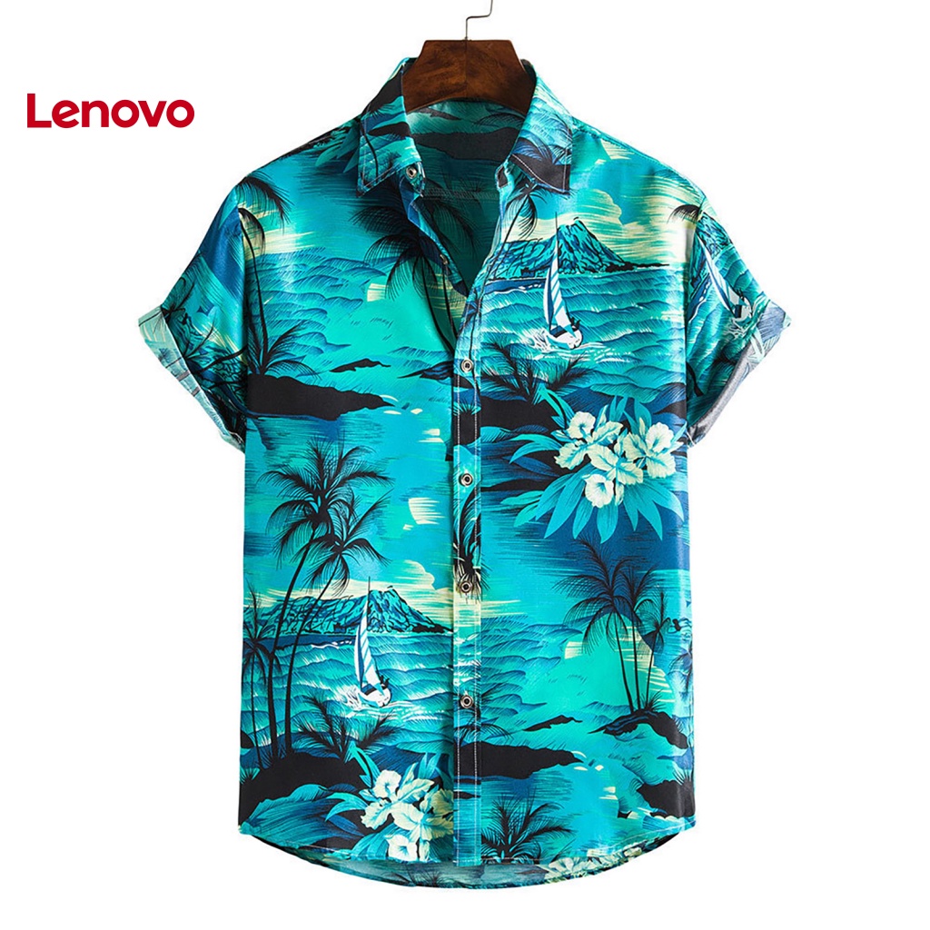 Áo Sơ Mi Tay Ngắn Cổ Bẻ In Họa Tiết Hoa Hướng Dương Phong Cách Hawaii Thời Trang Mùa Hè Cho Nam