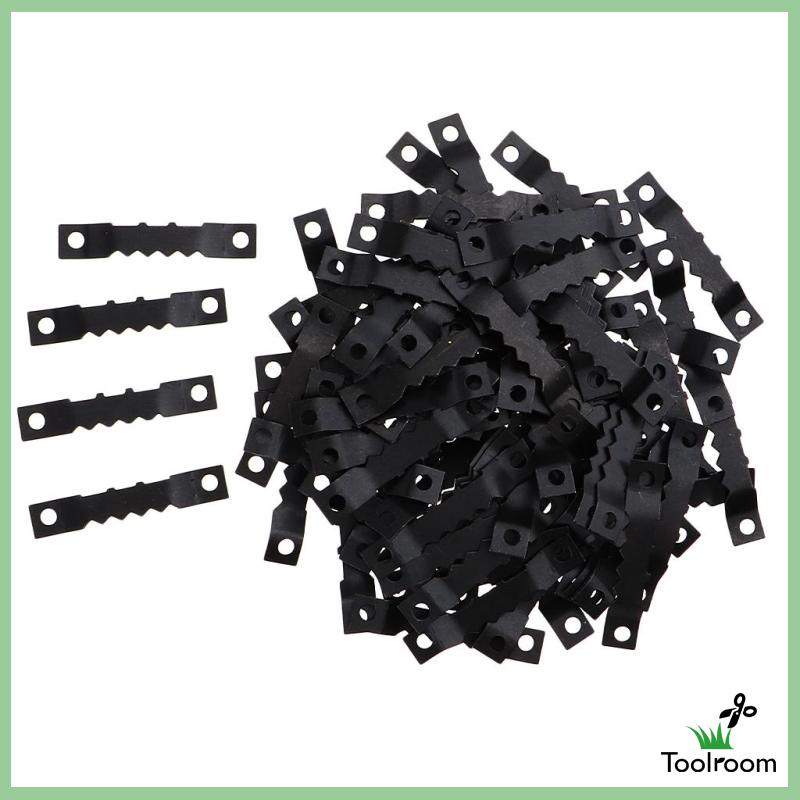 Set 100 Móc Treo Ảnh Răng Cưa Bằng Kim Loại Màu Đen Lỗ Đôi 45mm Trang Trí Nhà Cửa