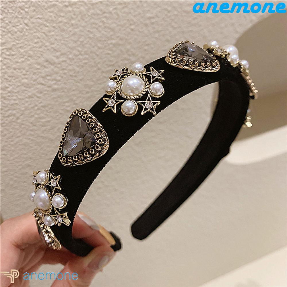 ANEMONE Băng Đô Cài Tóc Đính Đá Lấp Lánh Cho Cô Dâu