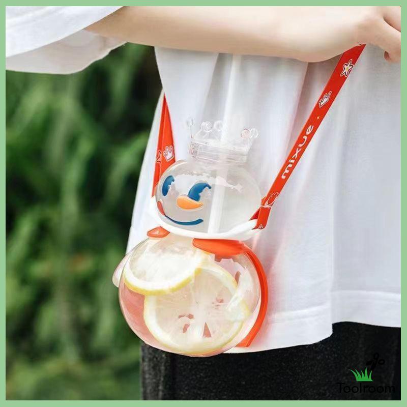 Bình Nước Thể Thao 700ml Họa Tiết Hoạt Hình Dễ Thương Cho Bé