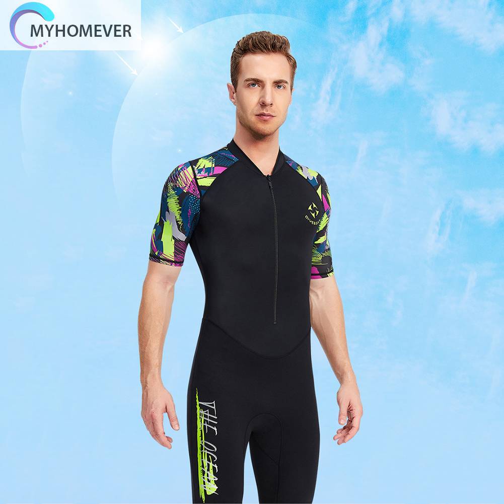 Bộ Đồ Lặn Toàn Thân Chống Tia UV Cao Su Tổng Hợp Có Khóa Kéo Trước Dày 1.5MM