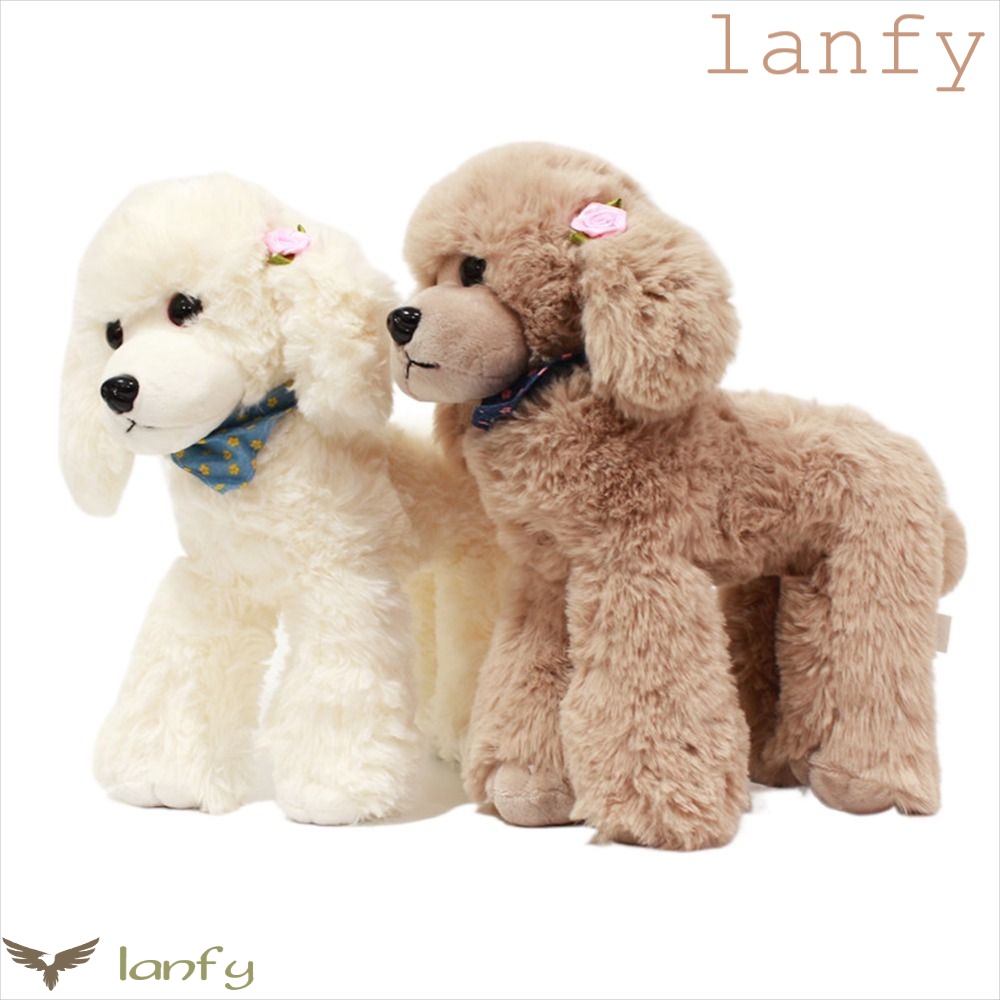 LANFY Thú Nhồi Bông Hình Chó Poodle 23 / 30 / 40cm