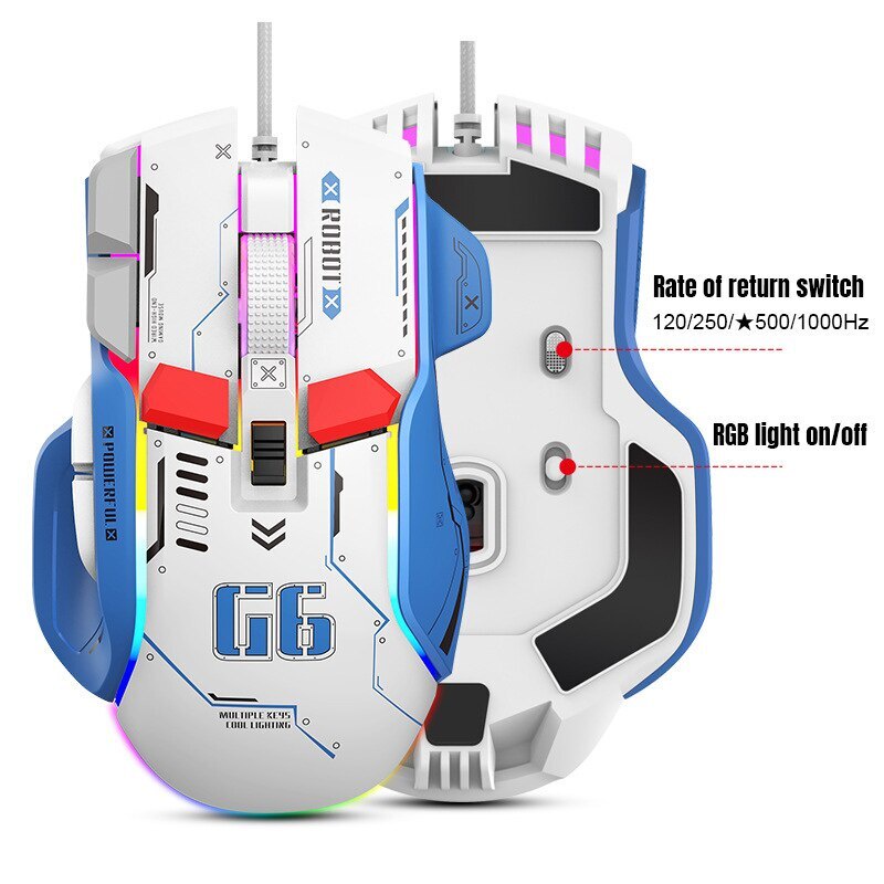 Chuột Quang Chơi Game 12800DPI Điều Chỉnh Được Có Đèn Nền RGB