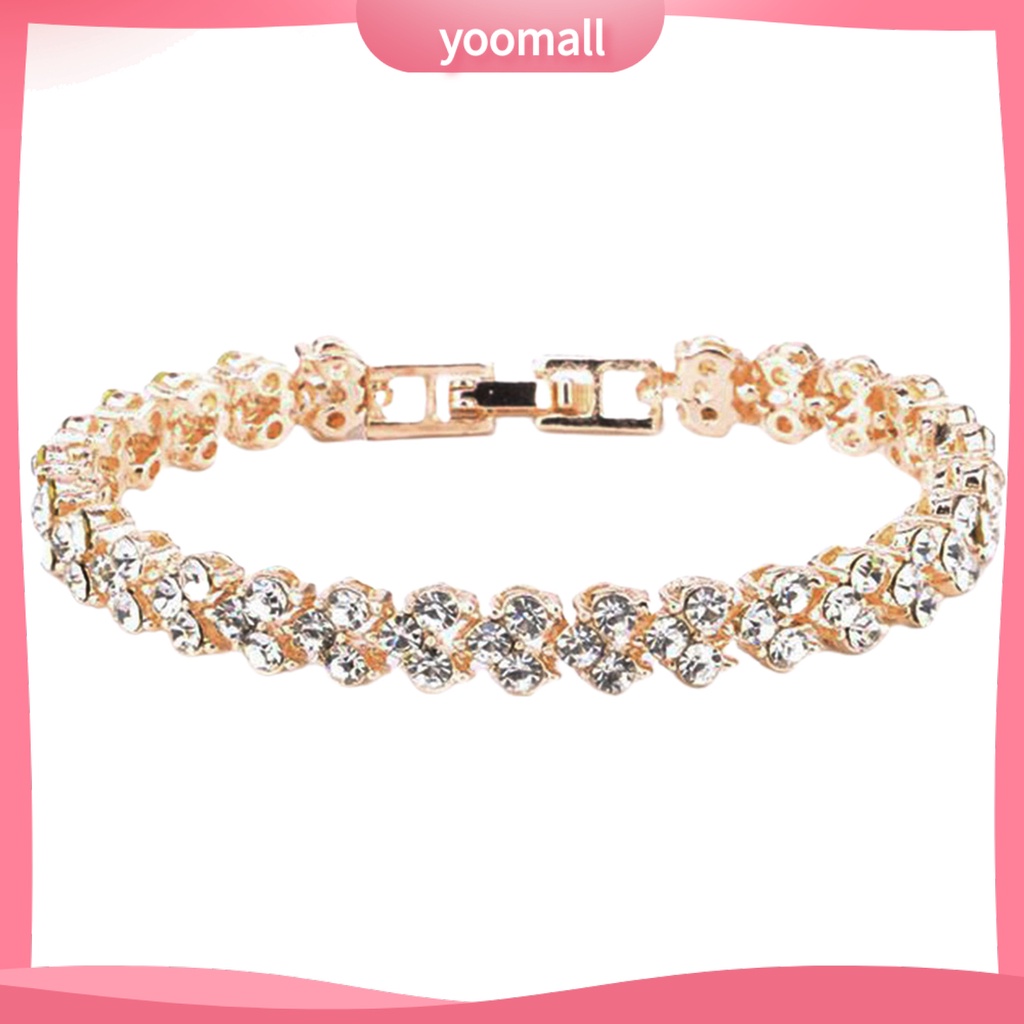 [YM] Vòng Tay Đính Đá Zircon Thanh Lịch Mặc Hàng Ngày Cho Nữ