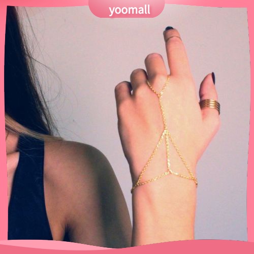 Vòng Đeo Tay Nối Nhẫn Dạng Xích Thời Trang Cho Nữ