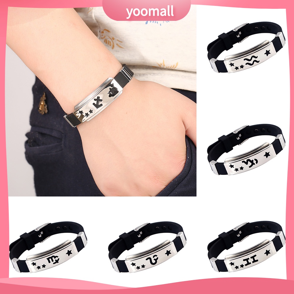 Vòng Tay Silicone Khóa Kim Loại Không Gỉ Cho Nam