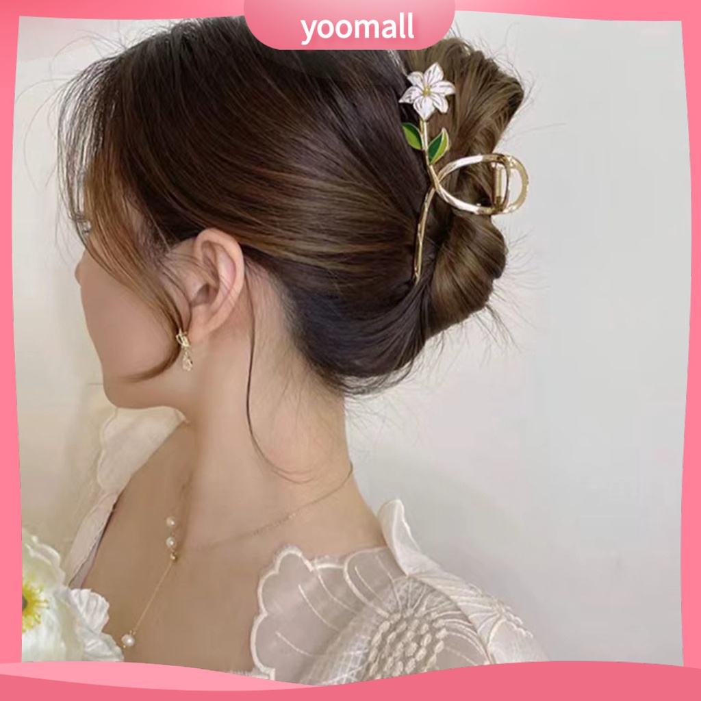 Kẹp Tóc Càng Cua Dạng Lò Xo Rỗng Bằng Hợp Kim Chống Rơi Tạo Kiểu Tóc Cho Nữ