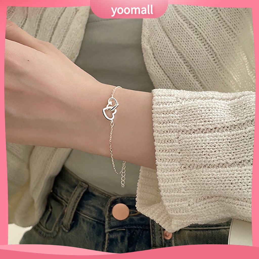 Vòng Tay Mặt Trái Tim Màu Sắc Đơn Giản Cho Nữ