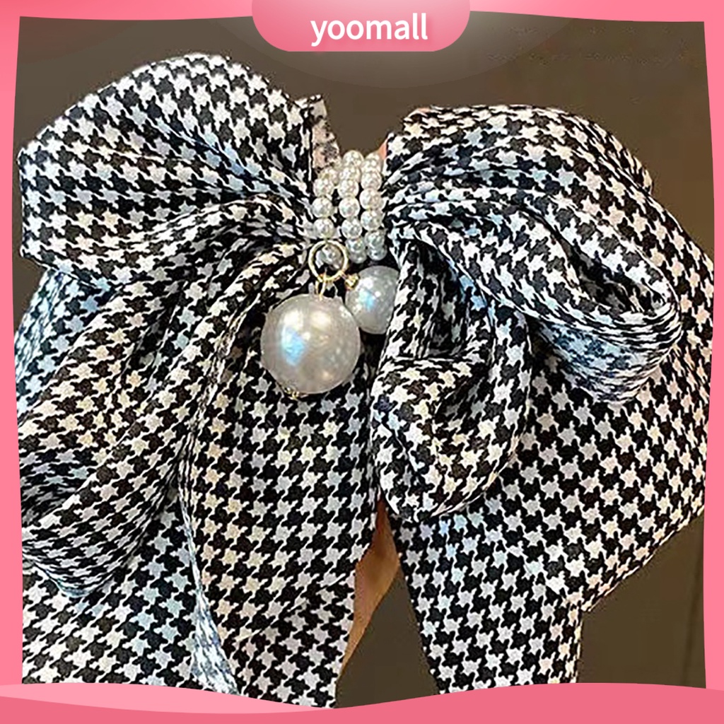 Kẹp Tóc Nơ Lớn Nhiều Lớp Đính Ngọc Trai Giả Thanh Lịch Cho Nữ