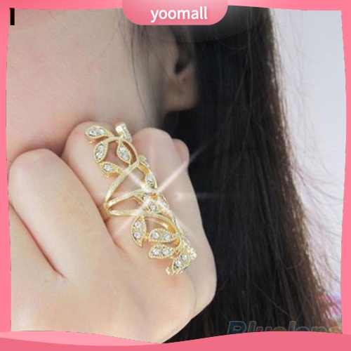 Nhẫn Hình Chiếc Lá Đính Đá Thời Trang Dành Cho Nữ