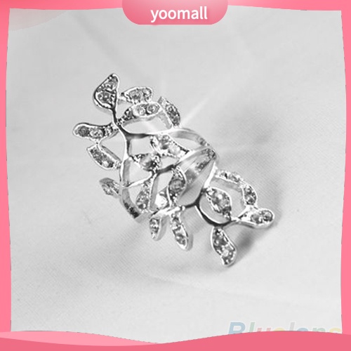 Nhẫn Hình Chiếc Lá Đính Đá Thời Trang Dành Cho Nữ