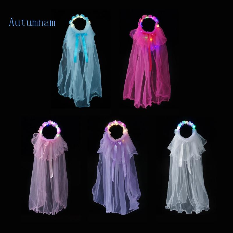 Mạng Che Mặt Đèn Led Hình Hoa Cho Cô Dâu