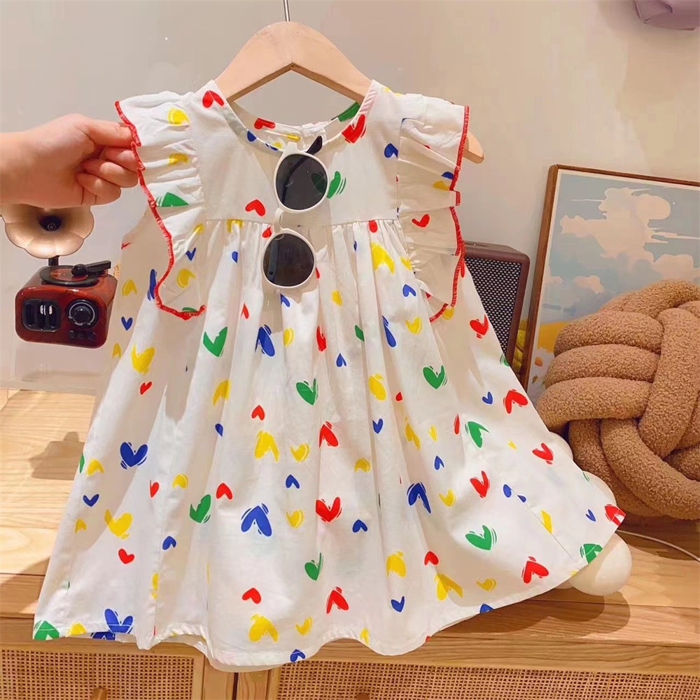 Đầm Công Chúa Mùa Hè Diềm Xếp Nếp Lãng Mạn Mùa Hè Cho Bé Gái Mới