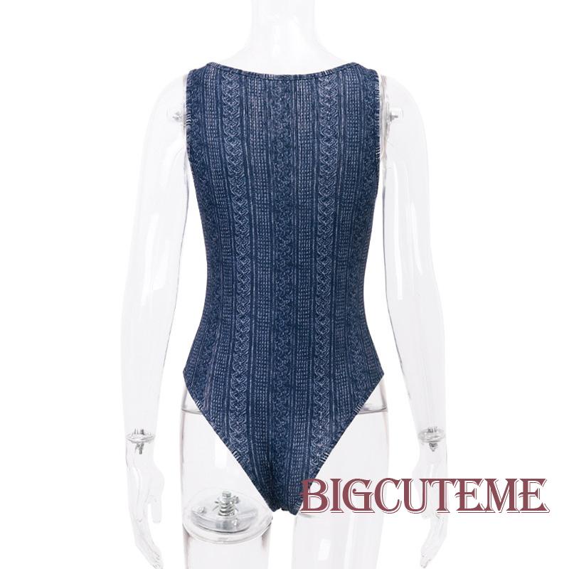 Bộ Áo Liền Quần Sát Nách Cổ Tròn Ôm Dáng Thời Trang Mùa Hè Cho Nữ