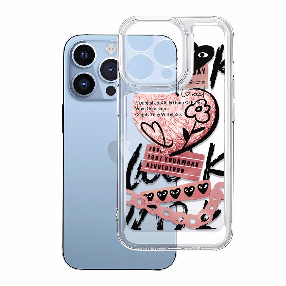 Ốp Điện Thoại Mềm Chống Sốc Màu Hồng Mắt Trái Tim 13 Cho Apple iPhone14Promax 13 11 1378p12 J0TX