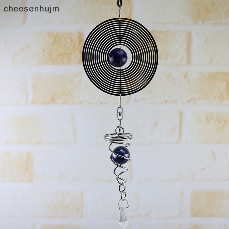 Chuông Gió Kim Loại 3D Dạng Xoắn Ốc Có Đuôi Xoay Dùng Để Trang Trí Vườn