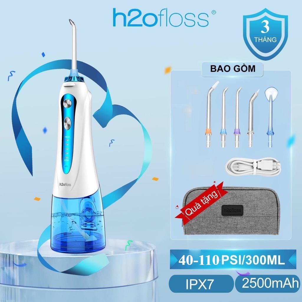Máy tăm nước H2OFloss HF6 , HF-9P  Lỗi 1 đổi 1, Bảo hành đổi mới , có túi đựng