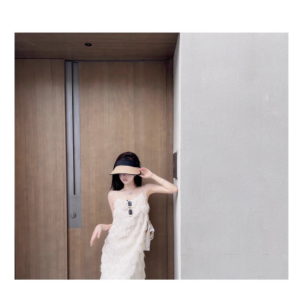 Đầm Hai Dây Dáng Rộng Màu Trơn Phong Cách Thanh Lịch Cho Nữ